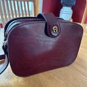 Rare Etienne Aigner Leather Shoulder Bag- Oxblood / Red, Great Cond pre-owned